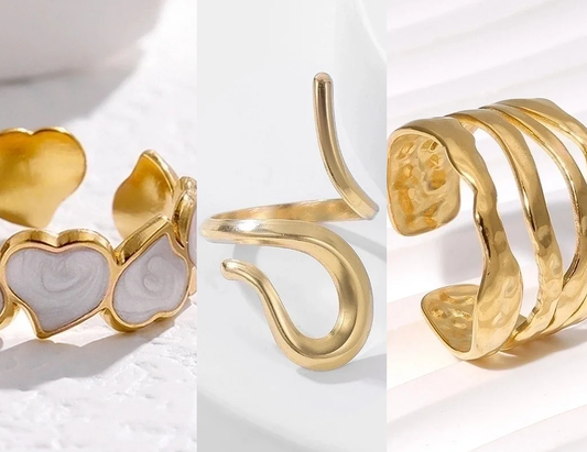 18k Gold-Plated Rings - 3pk